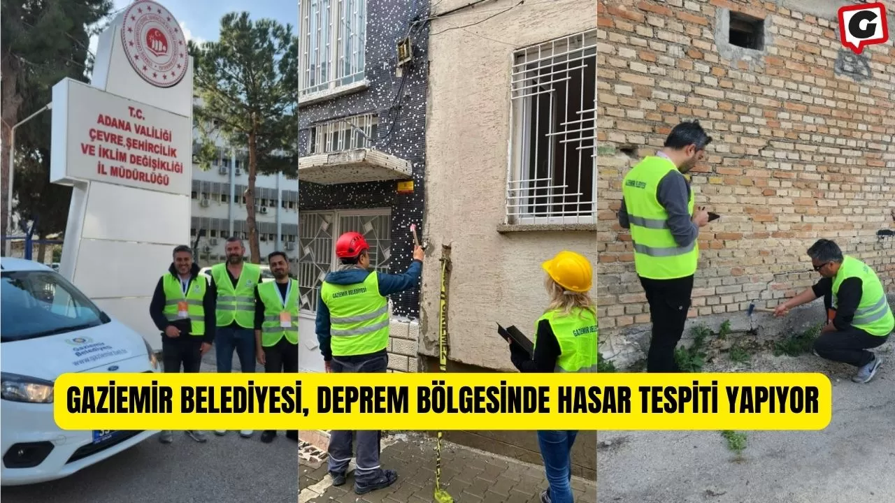 Gaziemir Belediyesi, Deprem Bölgesinde Hasar Tespiti Yapıyor