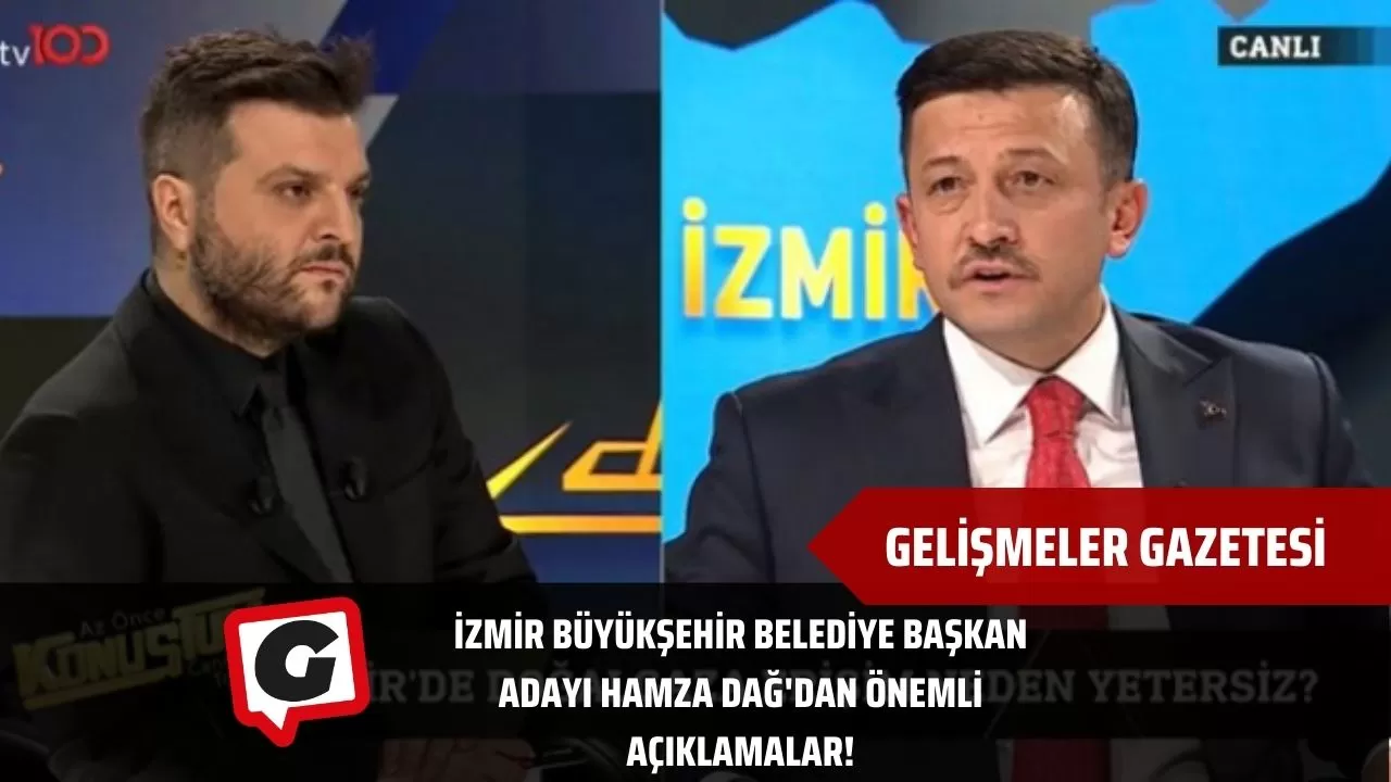 İzmir Büyükşehir Belediye Başkan Adayı Hamza Dağ'dan Önemli Açıklamalar!