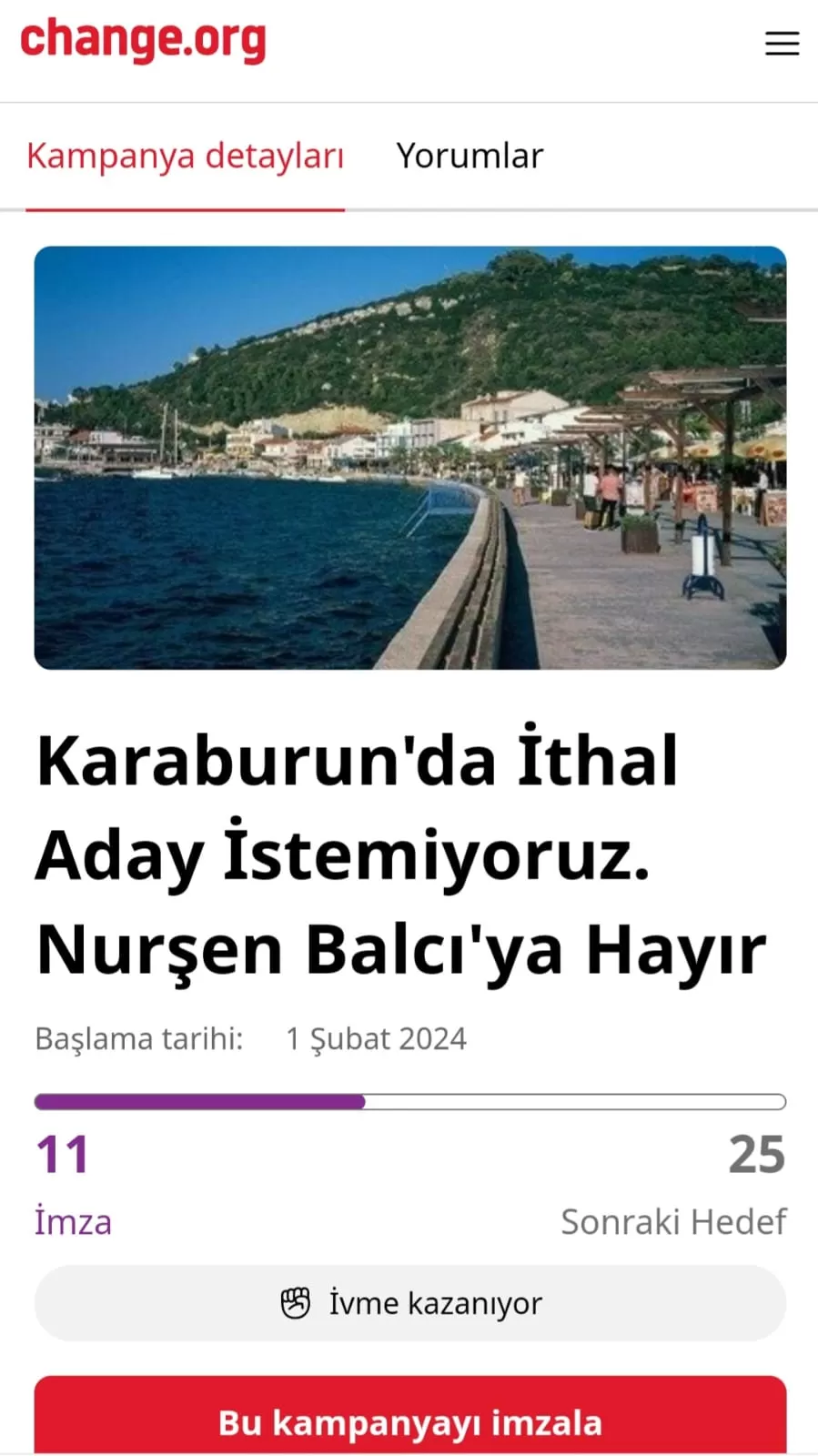 Karaburun'da Belediye Başkan Adayı olarak gösterdiği Nurşen Balcı'ya ilçe binasında gösterdiği tepki basına yansırken; ilçede yaşayan bazı vatandaşlar Balcı'yı istemedikleri için kampanya başlattı