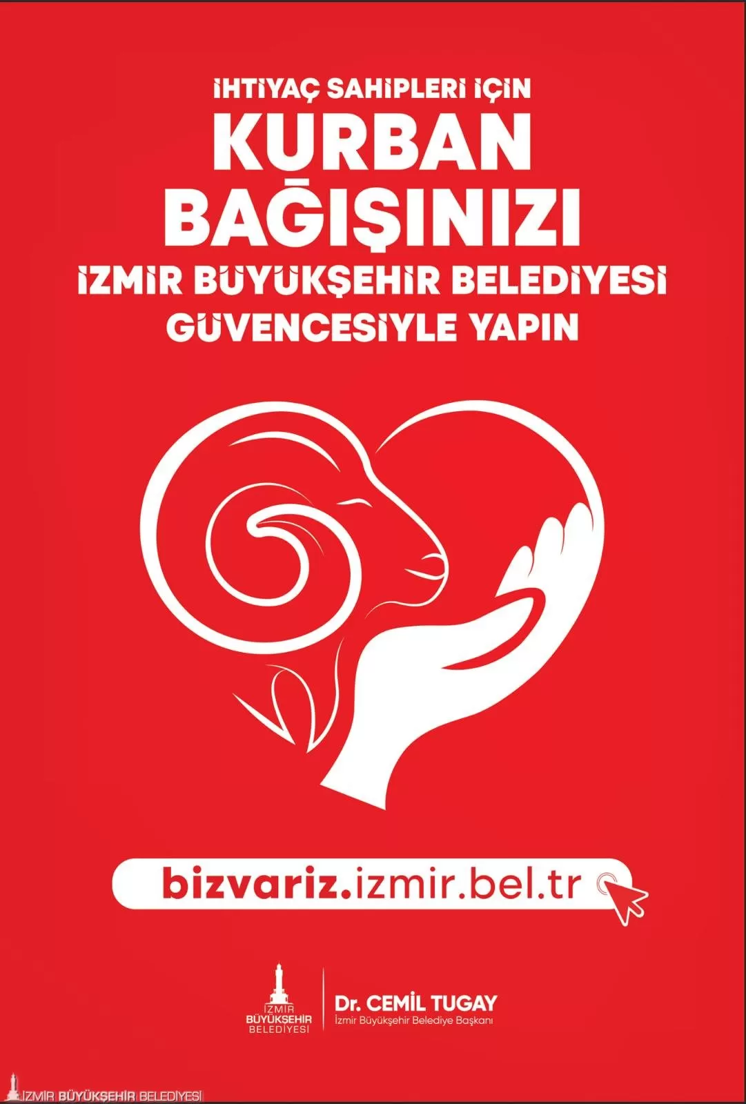 İzmir Büyükşehir Belediyesi, Kurban Bayramı'nda ihtiyaç sahibi ailelere et ulaştırmak için "Biz Varız Dayanışması" adlı bir bağış kampanyası başlattı. 